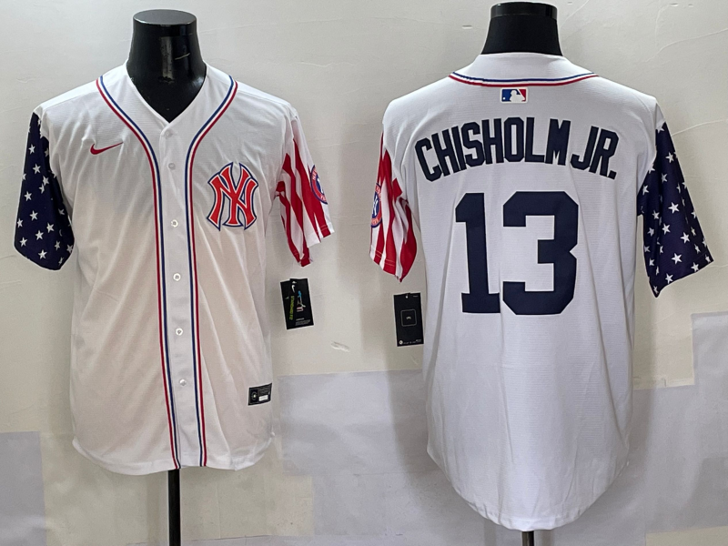 Men's New York Yankees Jazz Chisholm Jr. #13 White Team Jersey